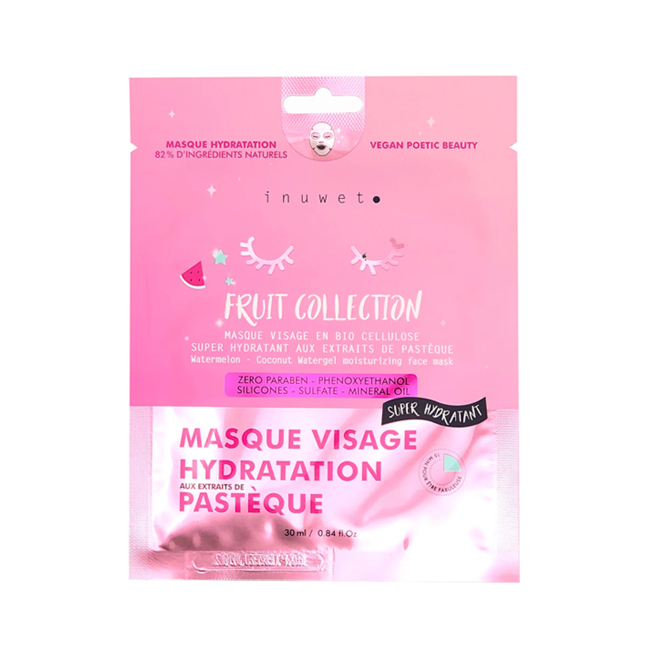 MASQUE FRUIT COLLECTION VISAGE EN BIO-CELLULOSE-HYDRATANT- PASTÈQUE