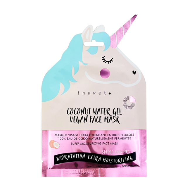 MASQUE LICORNE VISAGE EN BIO-CELLULOSE-HYDRATANT